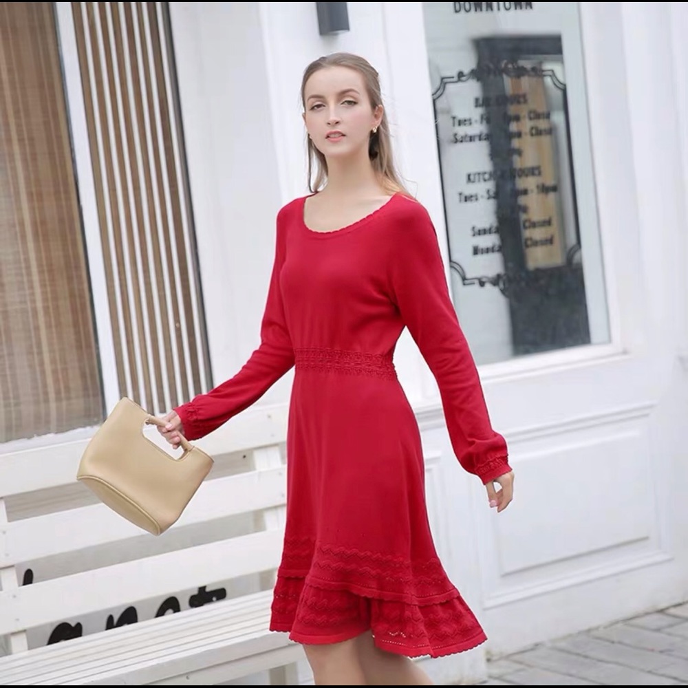 Holiday sweater dress